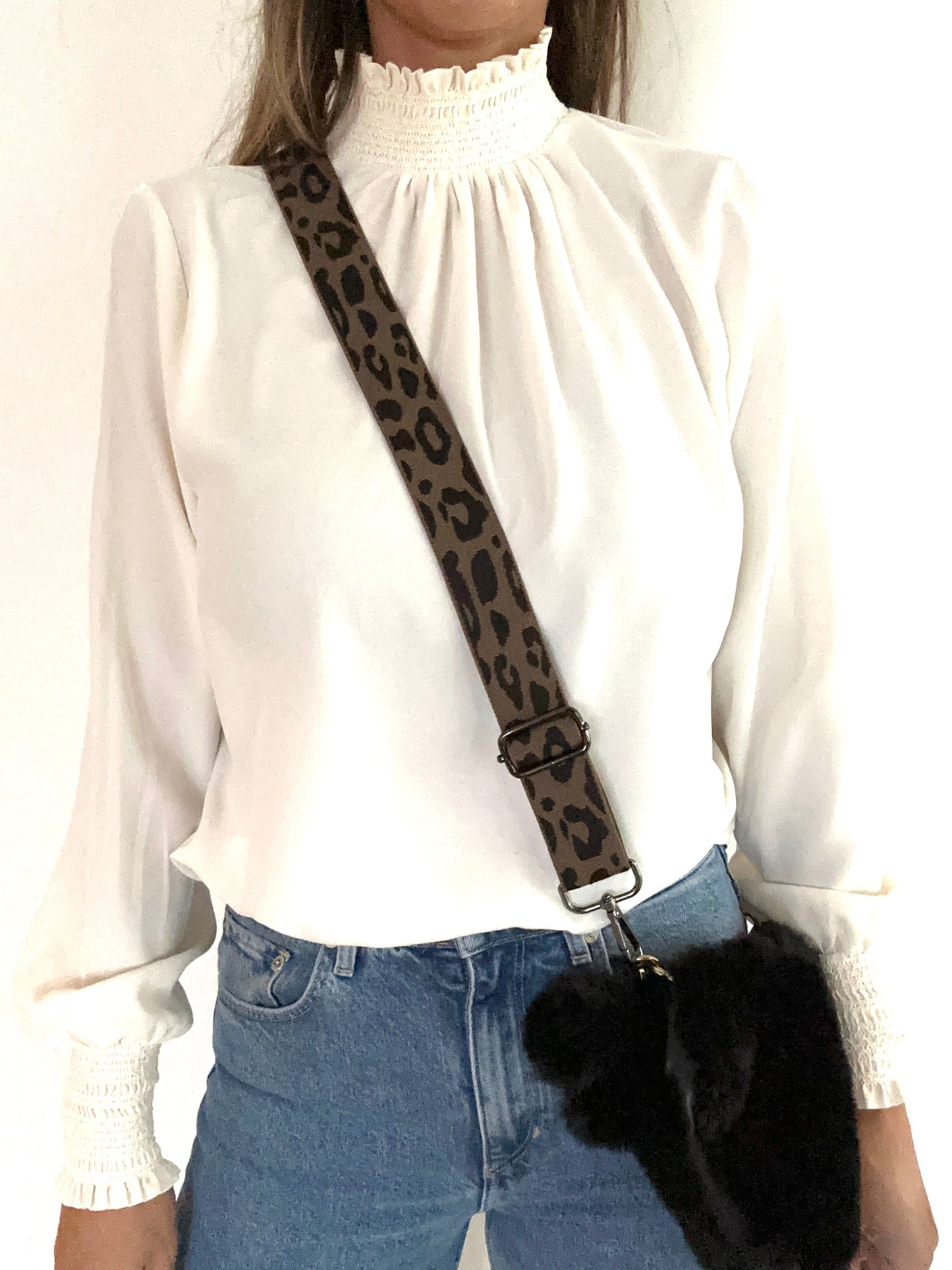Schouderband leopard brown